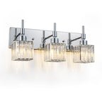 Ora Modern, lampade da bagno in cristallo dimmerabili sopra lo specchio, luci glamour per il bagno
