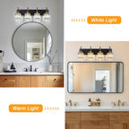 Ora Modern, lampade da bagno in cristallo dimmerabili sopra lo specchio, luci glamour per il bagno