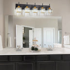 Ora Modern, lampade da bagno in cristallo dimmerabili sopra lo specchio, luci glamour per il bagno