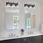 Ora Modern, lampade da bagno in cristallo dimmerabili sopra lo specchio, luci glamour per il bagno