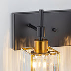 Ora Modern, lampade da bagno in cristallo dimmerabili sopra lo specchio, luci glamour per il bagno
