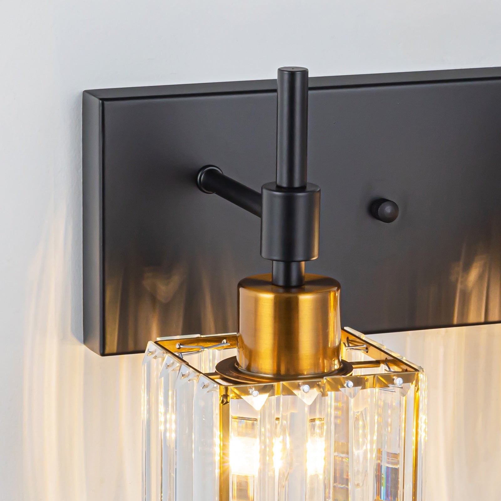 Ora Modern, lampade da bagno in cristallo dimmerabili sopra lo specchio, luci glamour per il bagno