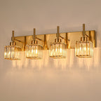 Ora Modern, lampade da bagno in cristallo dimmerabili sopra lo specchio, luci glamour per il bagno