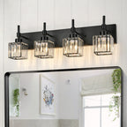 Ora Modern, lampade da bagno in cristallo dimmerabili sopra lo specchio, luci glamour per il bagno