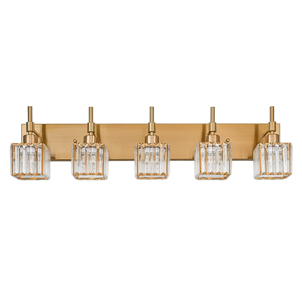 Ora Modern, lampade da bagno in cristallo dimmerabili sopra lo specchio, luci glamour per il bagno