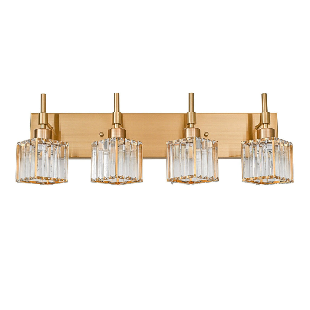 Ora Modern, lampade da bagno in cristallo dimmerabili sopra lo specchio, luci glamour per il bagno