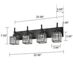 Ora Modern, lampade da bagno in cristallo dimmerabili sopra lo specchio, luci glamour per il bagno