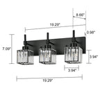 Ora Modern, lampade da bagno in cristallo dimmerabili sopra lo specchio, luci glamour per il bagno