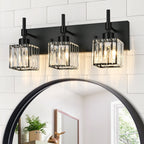 Ora Modern, lampade da bagno in cristallo dimmerabili sopra lo specchio, luci glamour per il bagno