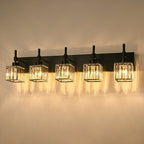 Ora Modern, lampade da bagno in cristallo dimmerabili sopra lo specchio, luci glamour per il bagno