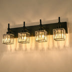 Ora Modern, lampade da bagno in cristallo dimmerabili sopra lo specchio, luci glamour per il bagno
