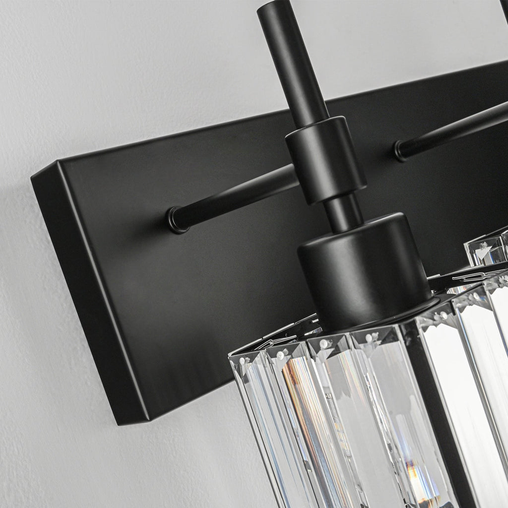 Ora Modern, lampade da bagno in cristallo dimmerabili sopra lo specchio, luci glamour per il bagno