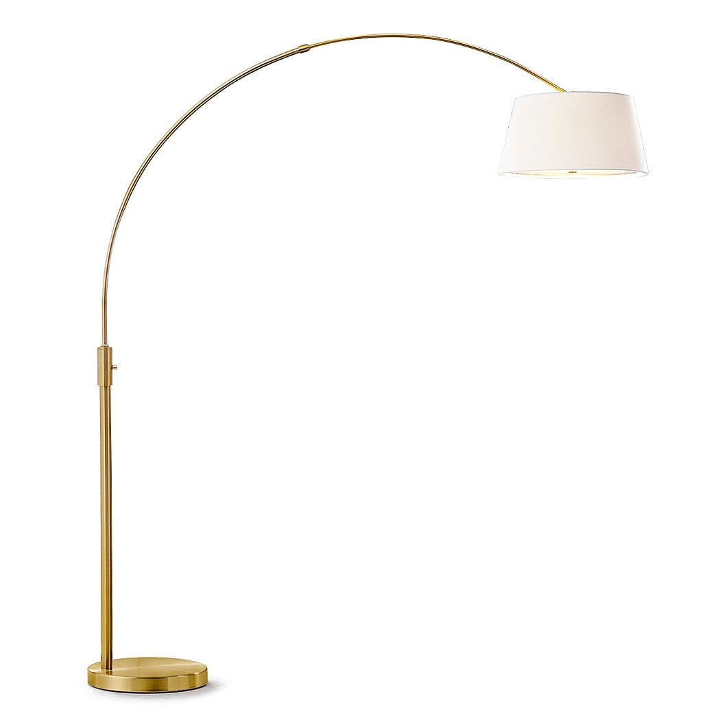 Lampada da terra ad arco retrattile dimmerabile a LED Orbita 81H, lampadina inclusa, finitura ottone anticato
