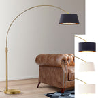 Lampada da terra ad arco retrattile dimmerabile a LED Orbita 81H, lampadina inclusa, finitura ottone anticato