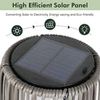 Lampada solare da pavimento per esterni, confezione da 2, lampada solare da patio in vimini per tutte le stagioni, lampada solare da esterno impermeabile per veranda, cortile, giardino