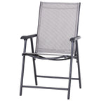 Set di 4 sedie pieghevoli da giardino Outsunny dal design semplice ed elegante, comode per il terrazzo, il giardino, il cortile e i viaggi