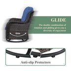 Sedie a dondolo da esterno in vimini Gymojoy con base girevole (set da 2)