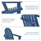 Sedia pieghevole Adirondack Outsunny, sedie da spiaggia in plastica HDPE per esterni adatte a tutte le stagioni, per patio, terrazza e mobili da giardino
