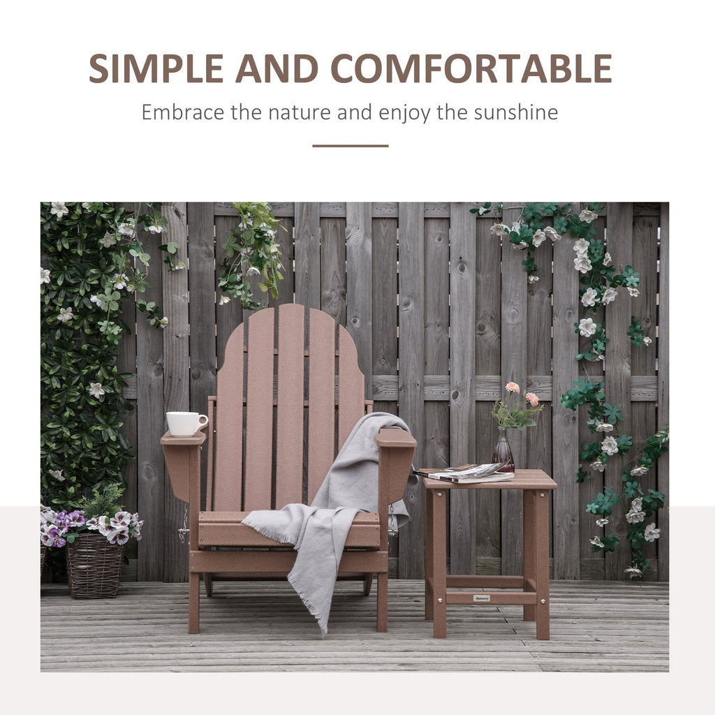 Sedia pieghevole Adirondack Outsunny, sedie da spiaggia in plastica HDPE per esterni adatte a tutte le stagioni, per patio, terrazza e mobili da giardino