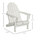 Sedia pieghevole Adirondack Outsunny, sedie da spiaggia in plastica HDPE per esterni adatte a tutte le stagioni, per patio, terrazza e mobili da giardino