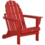 Sedia pieghevole Adirondack Outsunny, sedie da spiaggia in plastica HDPE per esterni adatte a tutte le stagioni, per patio, terrazza e mobili da giardino