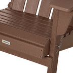 Sedia pieghevole Adirondack Outsunny, sedie da spiaggia in plastica HDPE per esterni adatte a tutte le stagioni, per patio, terrazza e mobili da giardino