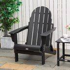 Sedia pieghevole Adirondack Outsunny, sedie da spiaggia in plastica HDPE per esterni adatte a tutte le stagioni, per patio, terrazza e mobili da giardino
