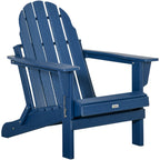 Sedia pieghevole Adirondack Outsunny, sedie da spiaggia in plastica HDPE per esterni adatte a tutte le stagioni, per patio, terrazza e mobili da giardino