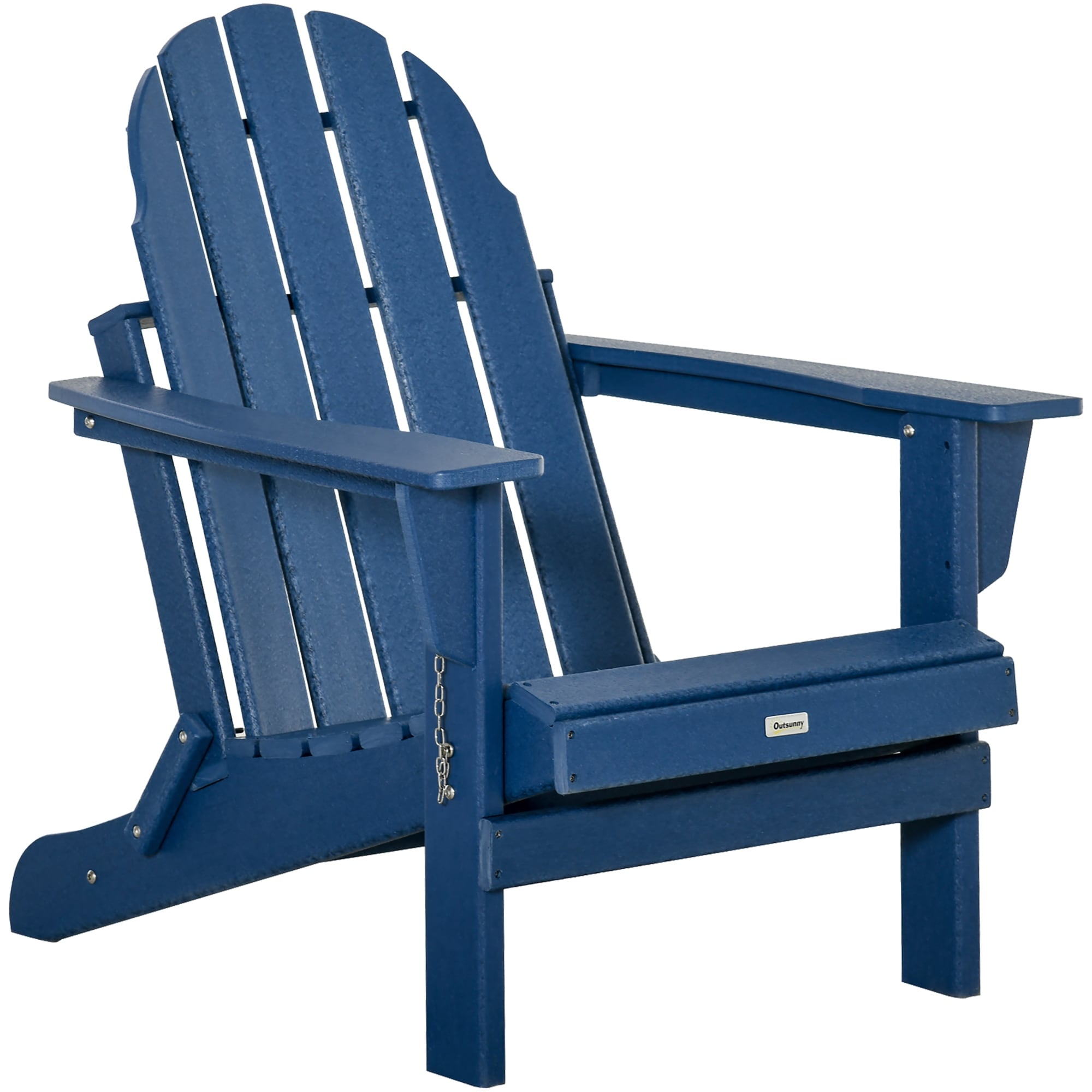 Sedia pieghevole Adirondack Outsunny, sedie da spiaggia in plastica HDPE per esterni adatte a tutte le stagioni, per patio, terrazza e mobili da giardino