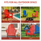 Sedia pieghevole Adirondack Outsunny, sedie da spiaggia in plastica HDPE per esterni adatte a tutte le stagioni, per patio, terrazza e mobili da giardino