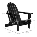 Sedia pieghevole Adirondack Outsunny, sedie da spiaggia in plastica HDPE per esterni adatte a tutte le stagioni, per patio, terrazza e mobili da giardino