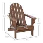Sedia pieghevole Adirondack Outsunny, sedie da spiaggia in plastica HDPE per esterni adatte a tutte le stagioni, per patio, terrazza e mobili da giardino