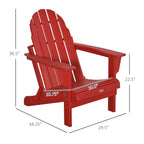 Sedia pieghevole Adirondack Outsunny, sedie da spiaggia in plastica HDPE per esterni adatte a tutte le stagioni, per patio, terrazza e mobili da giardino