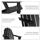 Sedia pieghevole Adirondack Outsunny, sedie da spiaggia in plastica HDPE per esterni adatte a tutte le stagioni, per patio, terrazza e mobili da giardino