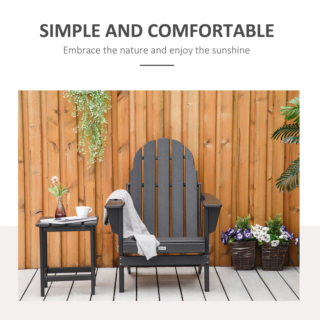 Sedia pieghevole Adirondack Outsunny, sedie da spiaggia in plastica HDPE per esterni adatte a tutte le stagioni, per patio, terrazza e mobili da giardino