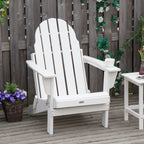 Sedia pieghevole Adirondack Outsunny, sedie da spiaggia in plastica HDPE per esterni adatte a tutte le stagioni, per patio, terrazza e mobili da giardino