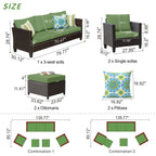 Set di 5 mobili da giardino in vimini con schienale alto OVIOS
