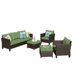 Set di 5 mobili da giardino in vimini con schienale alto OVIOS
