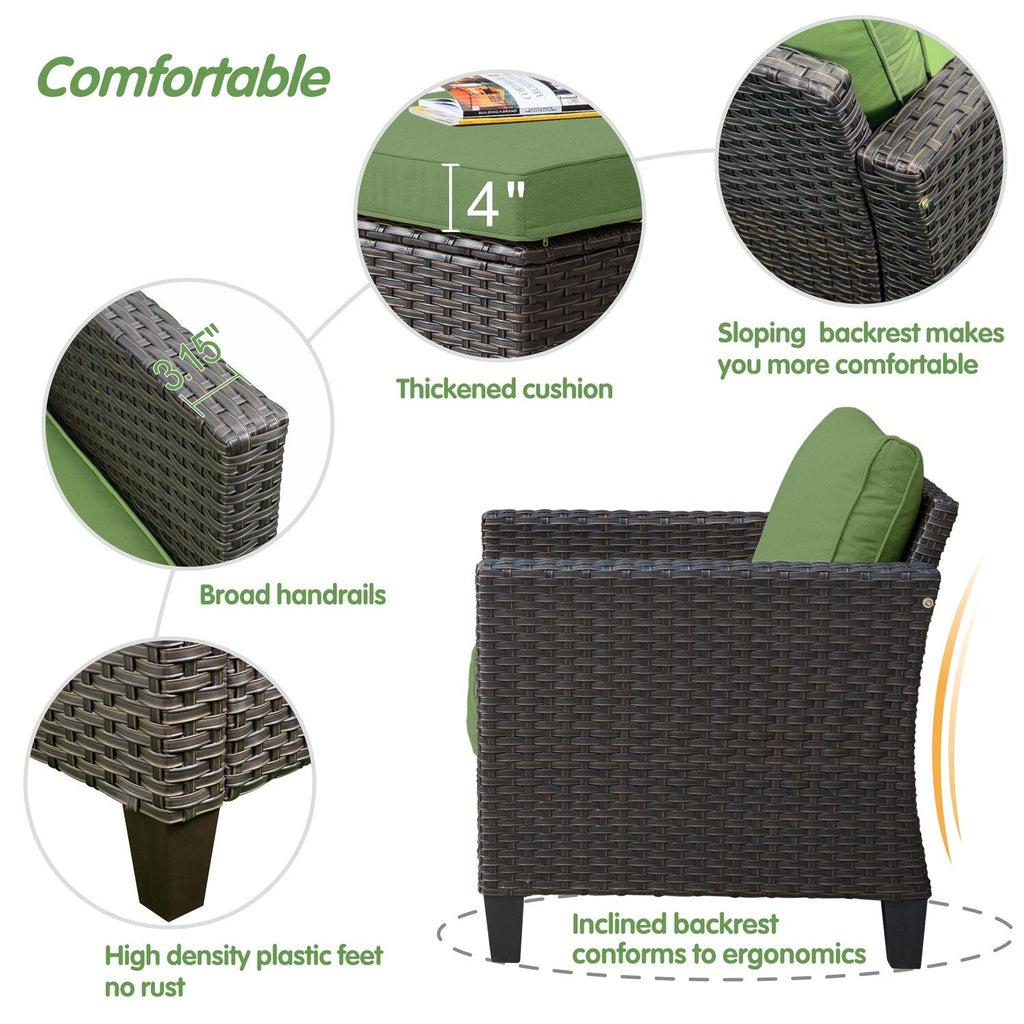 Set di 5 mobili da giardino in vimini con schienale alto OVIOS