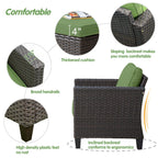 Set di 5 mobili da giardino in vimini con schienale alto OVIOS