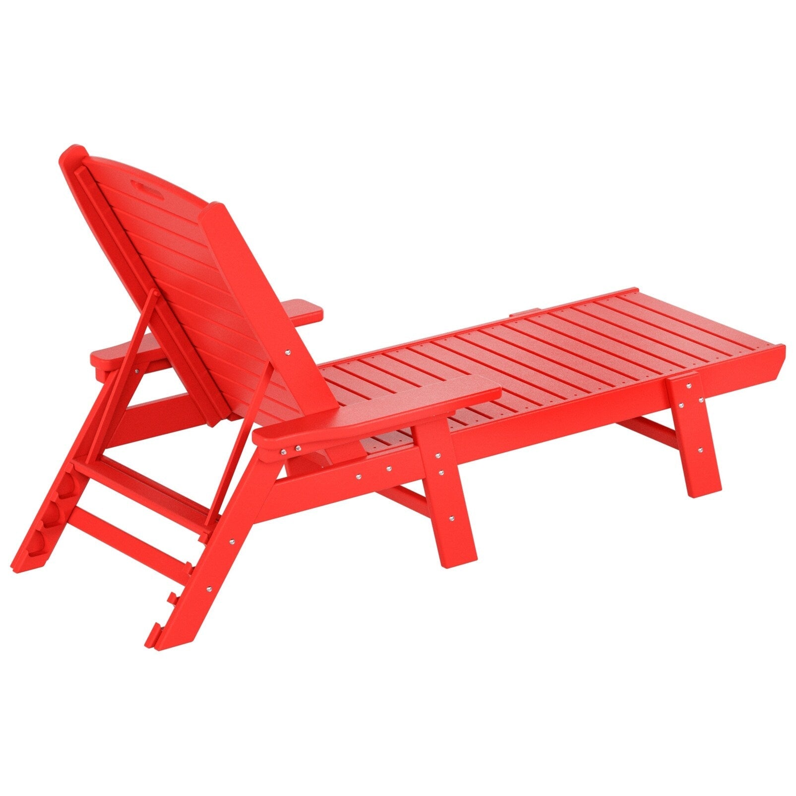 Polytrends Laguna HDPE, chaise longue reclinabili per esterni, per tutte le stagioni, con tavolino quadrato (set da 3 pezzi)