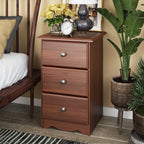 Comodino Palace Imports in legno massello al 100% con 3 cassetti e pomelli in metallo o legno