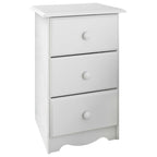 Comodino Palace Imports in legno massello al 100% con 3 cassetti e pomelli in metallo o legno
