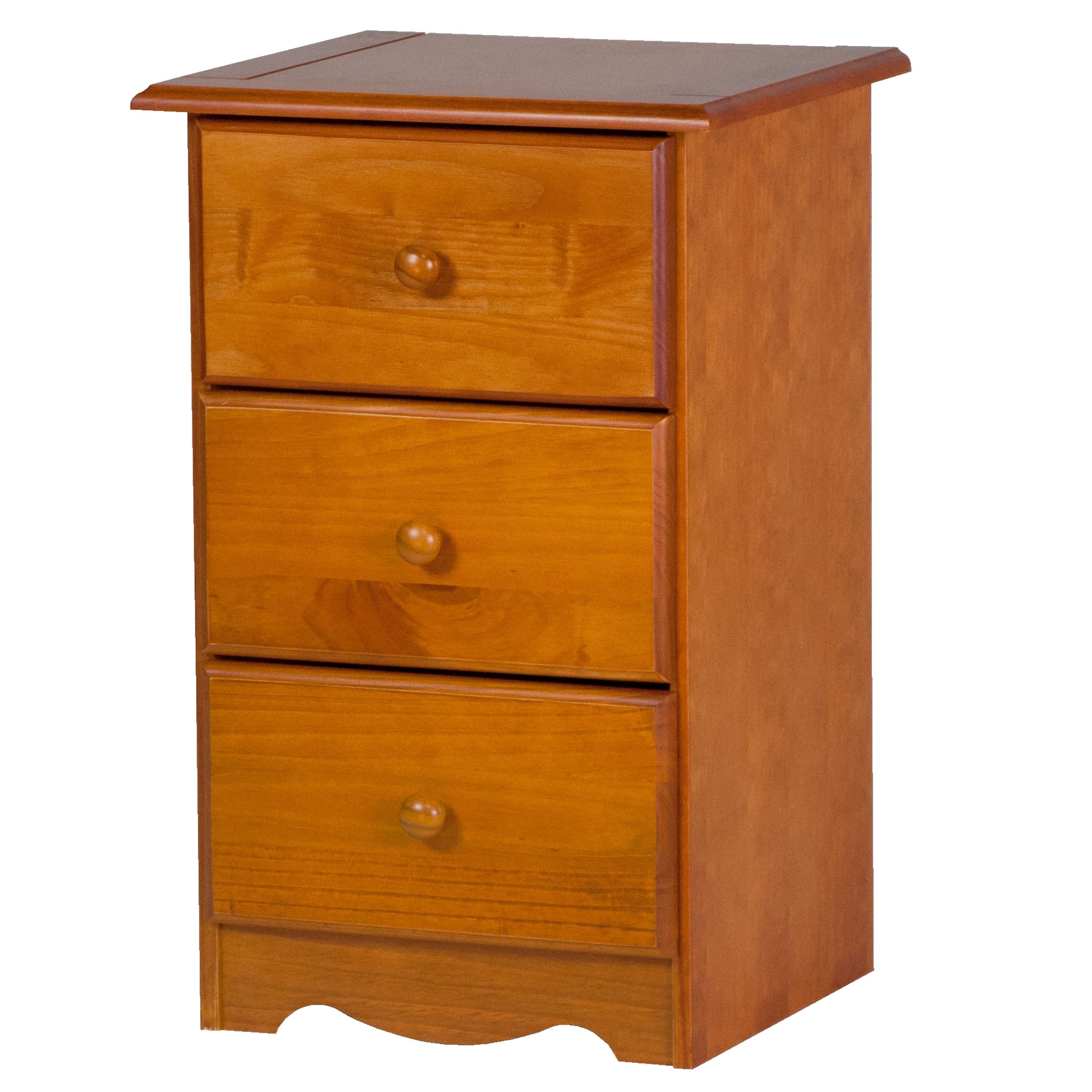 Comodino Palace Imports in legno massello al 100% con 3 cassetti e pomelli in metallo o legno
