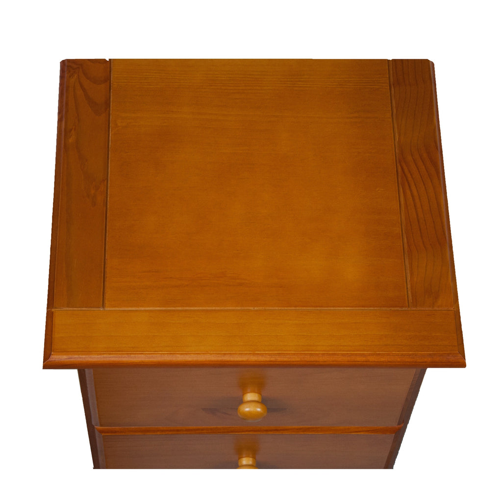 Comodino Palace Imports in legno massello al 100% con 3 cassetti e pomelli in metallo o legno
