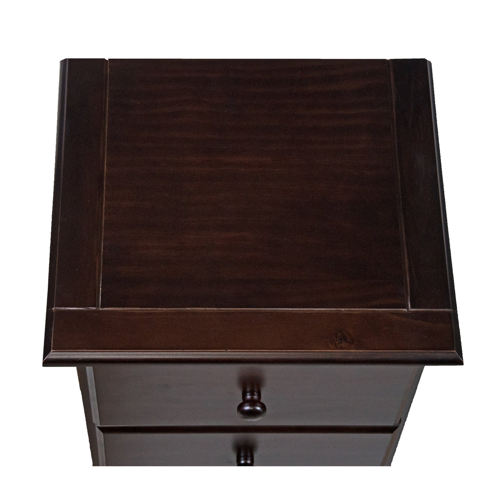 Comodino Palace Imports in legno massello al 100% con 3 cassetti e pomelli in metallo o legno