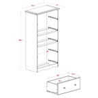 Palace Imports Cassettiera 100% in legno massello con 5 cassetti grandi, serratura, pomelli in metallo o legno