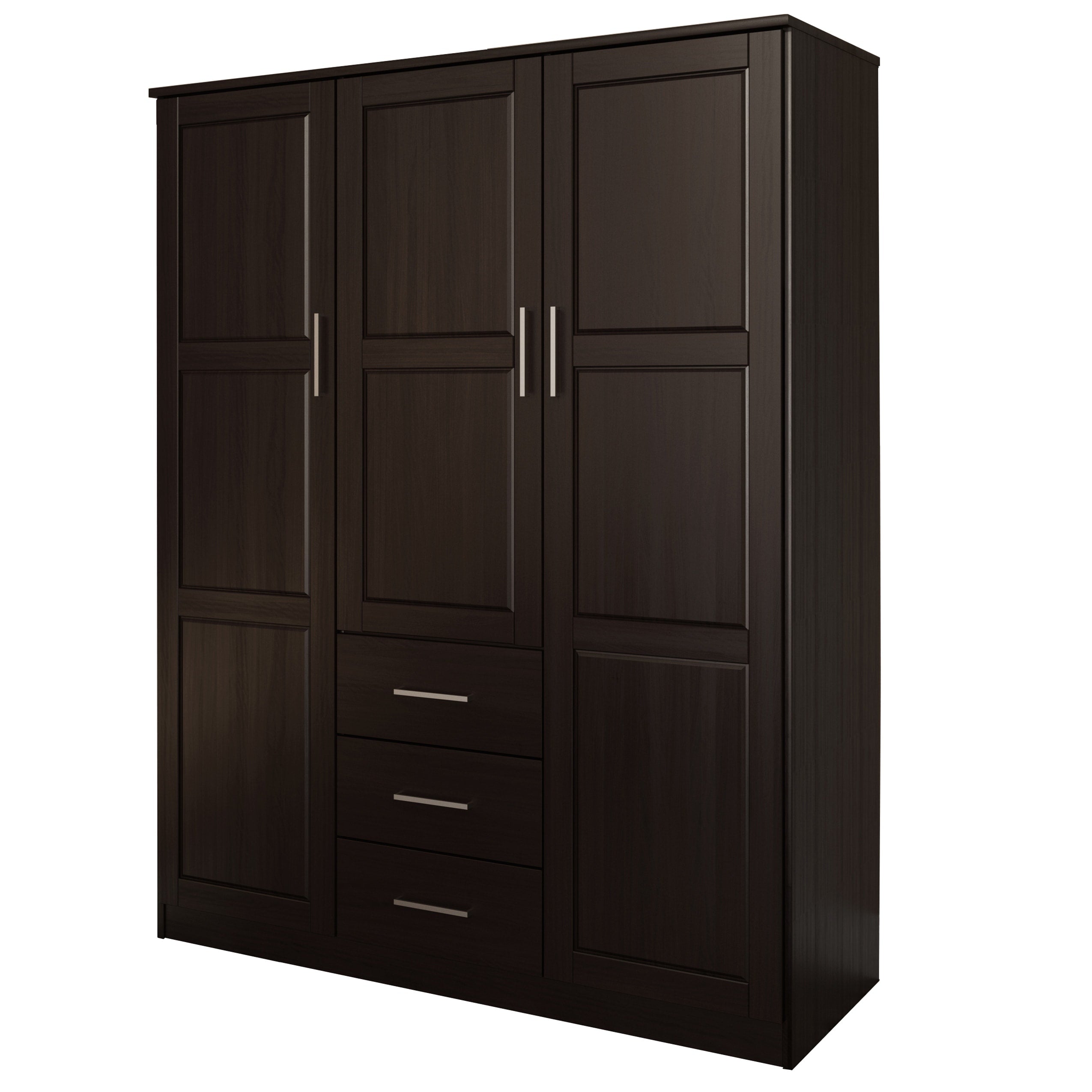Armadio guardaroba Cosmo a 3 ante in legno massello al 100% di Palace Imports con ante in legno massello o a specchio