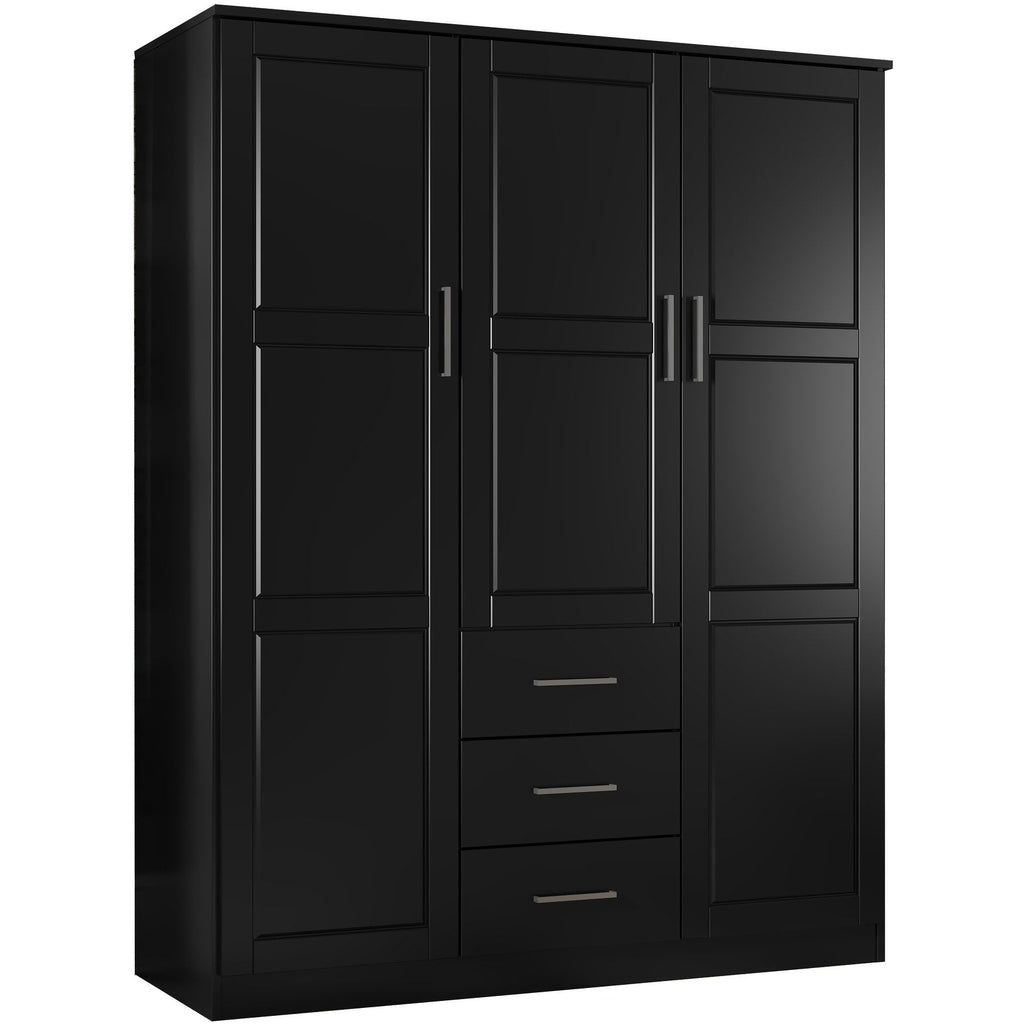 Armadio guardaroba Cosmo a 3 ante in legno massello al 100% di Palace Imports con ante in legno massello o a specchio