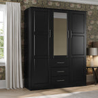 Armadio guardaroba Cosmo a 3 ante in legno massello al 100% di Palace Imports con ante in legno massello o a specchio